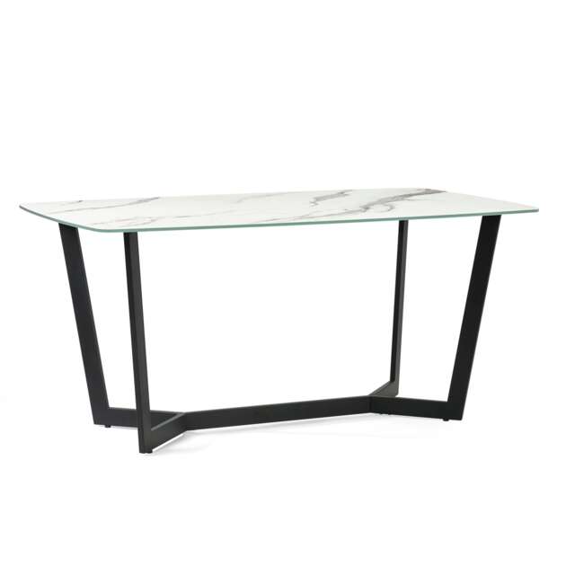 Premium Olympia 160cm Dining Table - White Marble