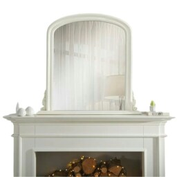 Arched Shape Canterbury Overmantle Mirror With Ivory Frame Cream H 86cm x L 88cm x W 6cm 1