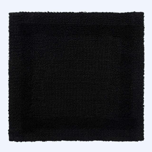 Homescapes Luxury Reversible Cotton Shower Mat Black 50 x 50 cm