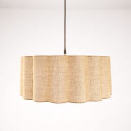 CGC Maria Scalloped Cream Linen Drum Lampshade Large 48cm