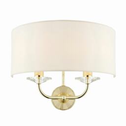 Nixon 2 Light Indoor Candle Wall Light Brass, E14