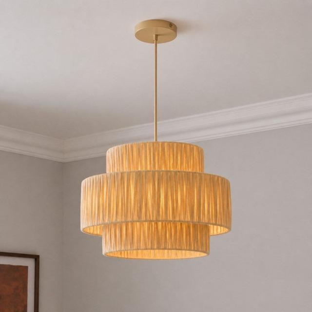 CGC KEFIRA Handmade Layered Straw Paper Lampshade 40cm