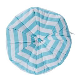 Homescapes Blue and White Stripe Pleated Round Floor Cushion Blue Blue & White 40 x 15 cm