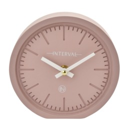 Interval Minimalist Desk Clock 15cm - Pink Pink