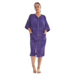 Keanu Womens/Ladies Zip Front Towel Purple Aubergine 8-10 UK 1