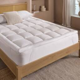 Slumberdown Sleep Soundly Climate Control Deep Mattress Topper, 5cm, Super King White Super King
