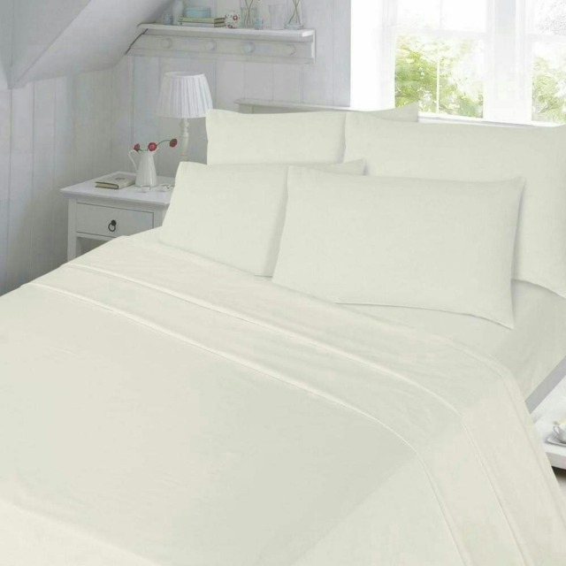 T180 Percale Duvet Cover Set - King - Cream
