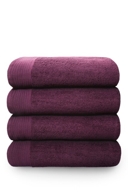 Chatsworth 600gsm Pure Cotton Towels Soft & Absorbent Purple Damson Extra large bath sheet 1
