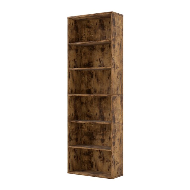 Levede 6 Tier Wooden Bookcase Storage Shelf Display Organizer Unit Brown Brown