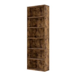Levede 6 Tier Wooden Bookcase Storage Shelf Display Organizer Unit Brown Brown