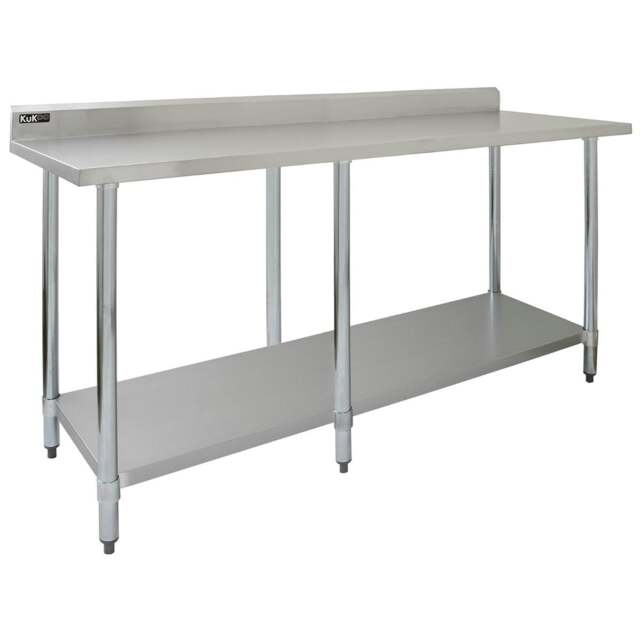 Commercial Stainless Steel Catering Table - 7ft Wide Silver