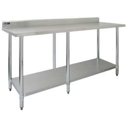 Commercial Stainless Steel Catering Table - 7ft Wide Silver