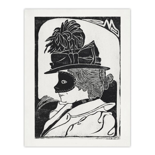 "Pierrette Woman With Mask De Mesquita Huge Wall Art Poster Print 24X32"""