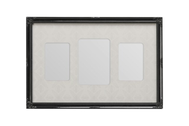 Elegant Black 3 Multi Photo Frame,Durable Polyresin Multi-Image Display,3-Slot Picture Frame for Wall Decor Black One Size