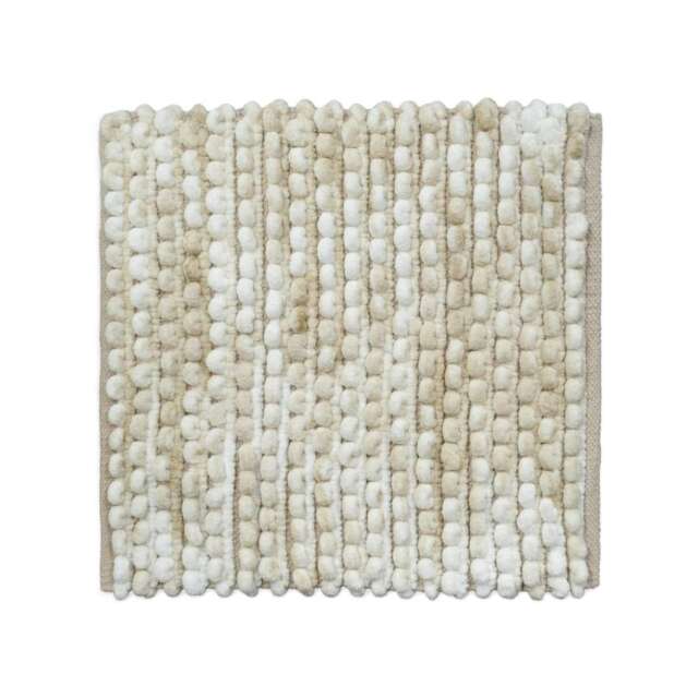 Marl Chunky Bobble Square Bath Mat - Natural