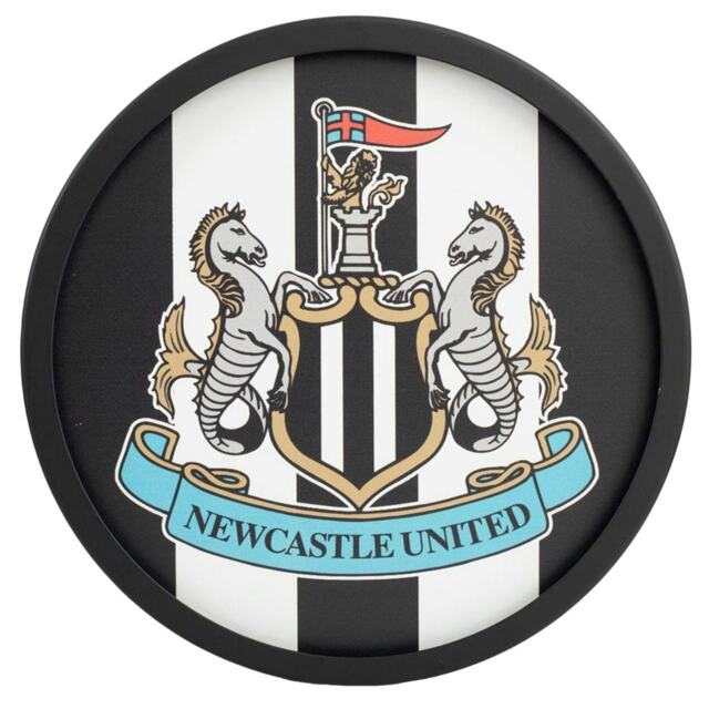 Newcastle United FC Metal Crest Sign - White/Black/Grey - One Size