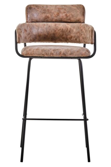 Tamzin Brown Faux Leather Bar Chair Black