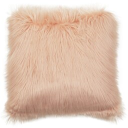 Bosie Mongolian Faux Fur Pink Square Cushion Pink