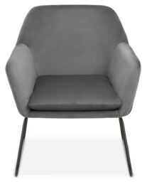 Orsina Grey Velvet Black Frame Armchair, Easy Care Velvet Chairs, Indoor Dining with Velvet Dining Chair