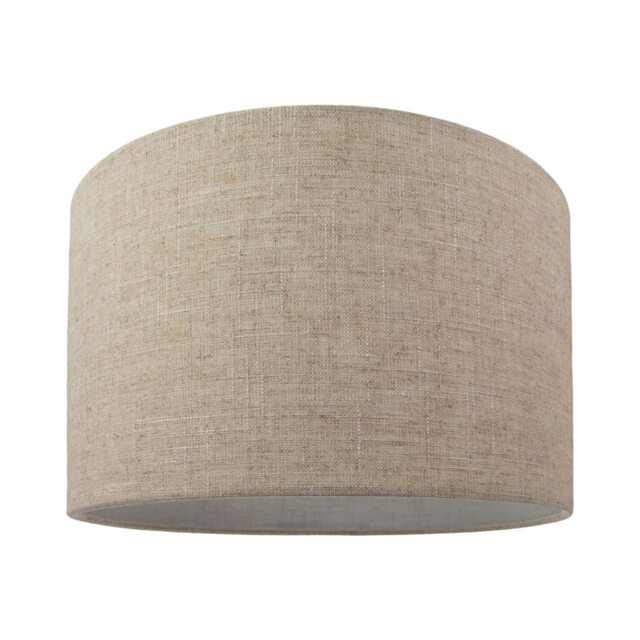"Contemporary and Stylish Natural Linen 14"" Lamp Shade in Oatmeal - 35cm Diameter Cream Oatmeal 1"