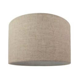 "Contemporary and Stylish Natural Linen 14"" Lamp Shade in Oatmeal - 35cm Diameter Cream Oatmeal 1"