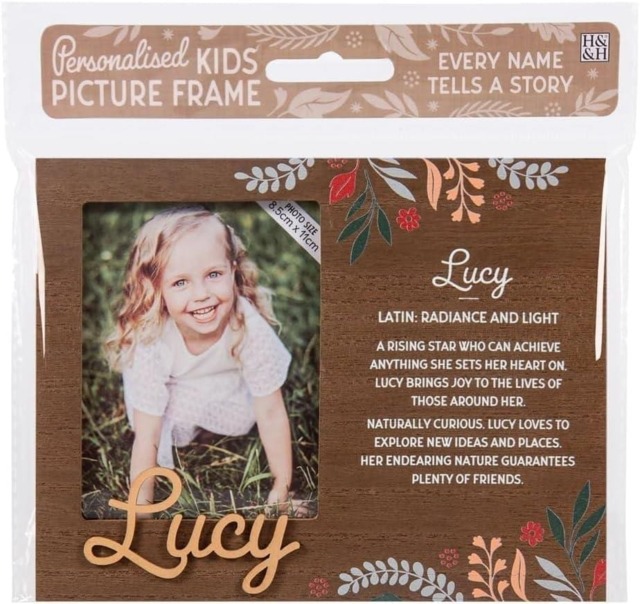 History & Heraldry Pre-Personalised Kids Wooden Picture Frame - Lucy