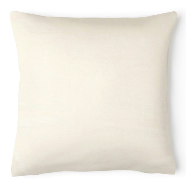 Plain Velvet Soft Cushion - 43cm x 43cm White Cream