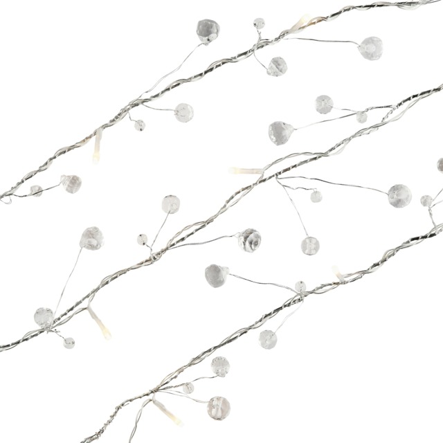 ValueLights Plastic Diamond Gems White Indoor Christmas String Light Clear