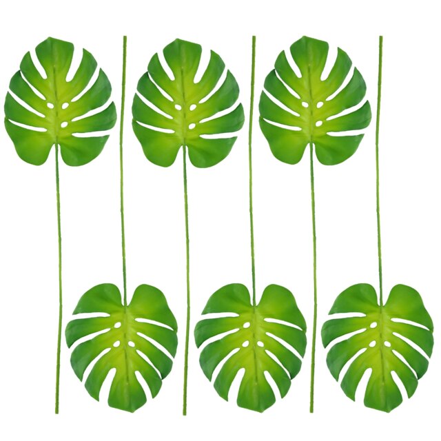 6 x 55cm Single Artificial Monstera Leaf