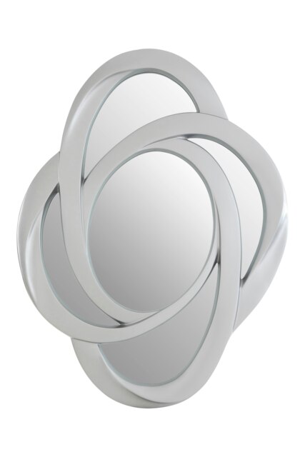 Opus Silver Finish Elliptical Design Wall Mirror Silver