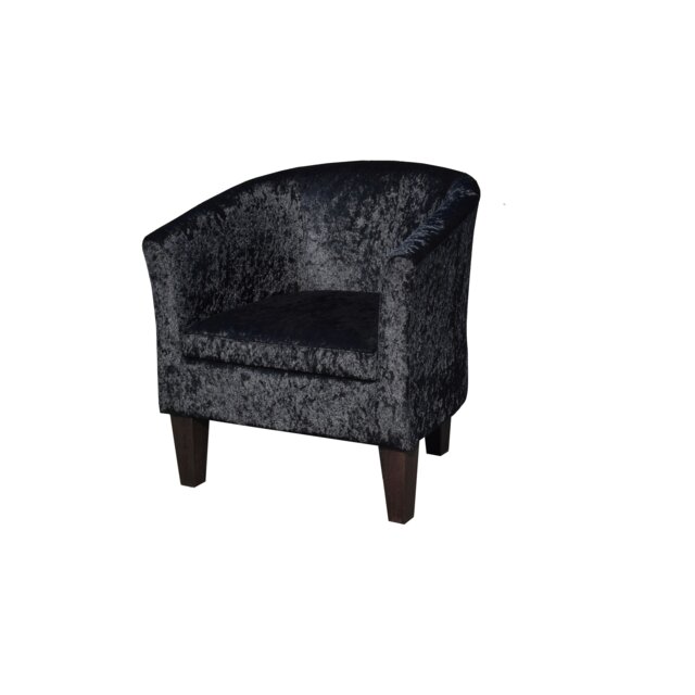 Crush Velvet Tub Chair In black