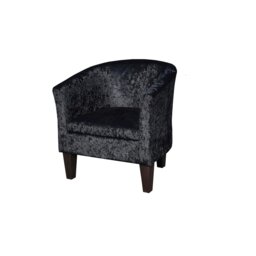 Crush Velvet Tub Chair In black