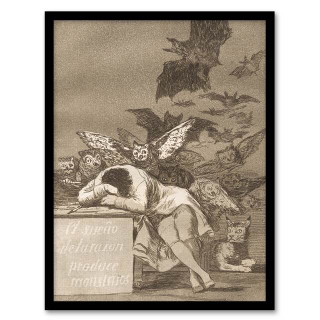 Francisco Goya The Sleep of Reason Produces Monsters Framed Wall Art Print A3