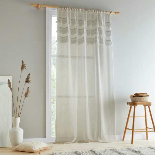 "Pineapple Elephant Izmir Stone Tab Top Voile Grey 55x90"""
