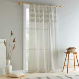 "Pineapple Elephant Izmir Stone Tab Top Voile Grey 55x90"""