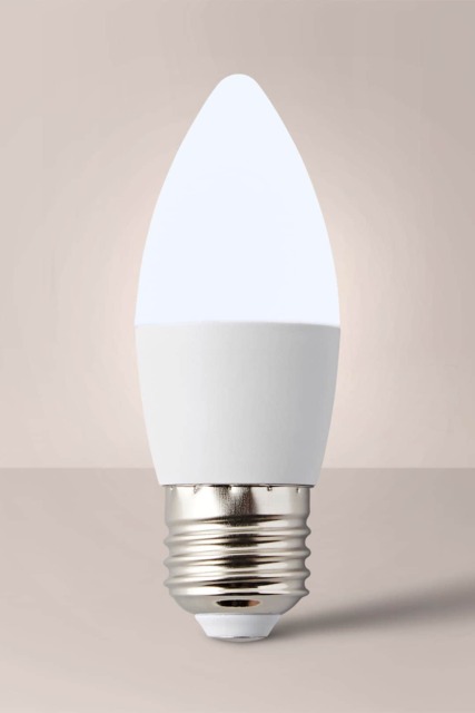 ValueLights E27 Pack of 4 4W Candle Warm White LED Bulbs White Warm White