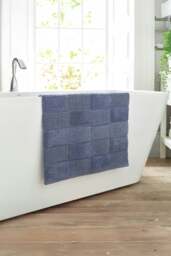 Egyptian Spa Absorbent 1600gsm Bath Mat - 55x 85cm Super-Soft Bathroom Cotton Rug Blue Midnight 55x85cm