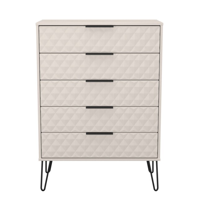 Islay 5 Drawer Chest of Drawers in Kashmir Matt (Ready Assembled) Cream Kashmir Matt