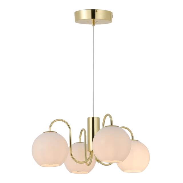 Nordlux Franca Indoor Pendant Light Brass Metal E14 Hand Blown Glass - Mains Powered, IP20