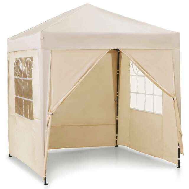 Vonhaus Pop Up Gazebo with Sides 2m x 2m Ivory
