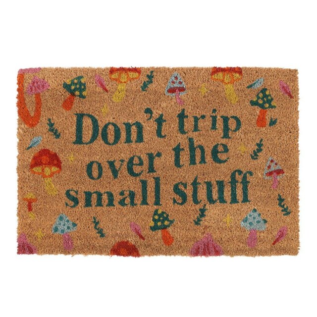 Something Different Don´t Trip Mushroom Door Mat - Natural/Green - One Size Cream One Size