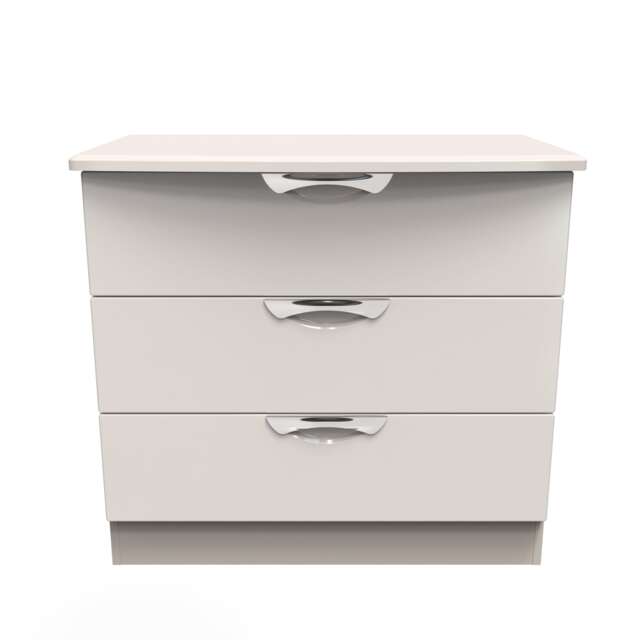 Holborn 3 Drawer Chest of Drawers in Kashmir Gloss & Kashmir (Ready Assembled) Cream Kashmir Gloss & Kashmir