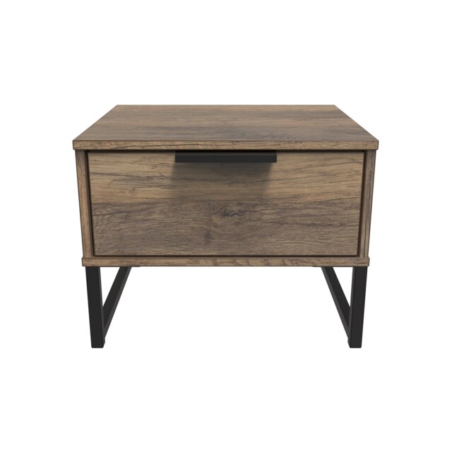 Beijing 1 Drawer Bedside Table in Vintage Oak (Ready Assembled) Brown Vintage Oak