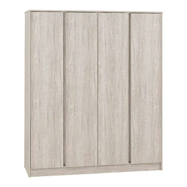 Malvern 4 Door Wardrobe Brown Urban Snow