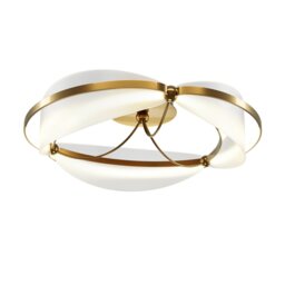 Breeze Modern Integrated LED Semi Flush Ceiling Light Brass 3000K 2700lm Acrylic Shade