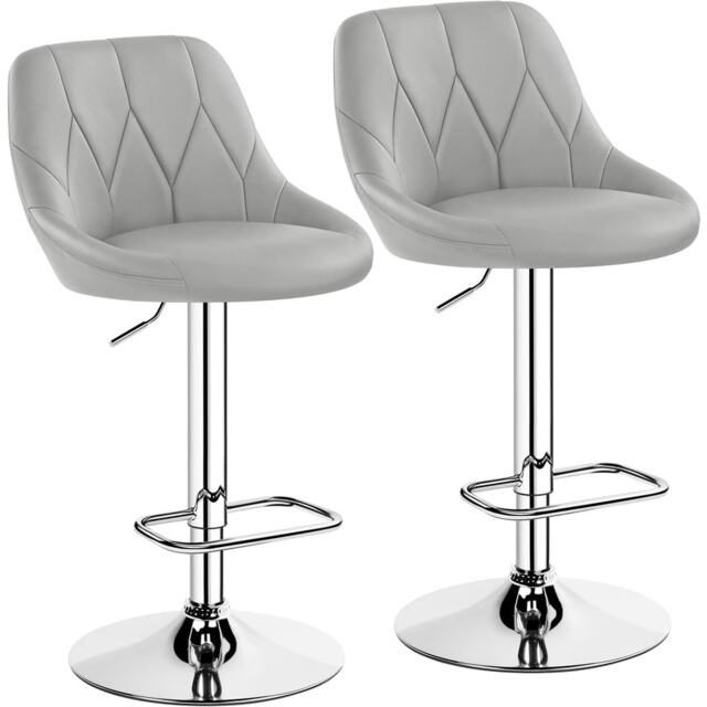 Yaheetech Set of 2 Faux Leather Swivel Bar Stools