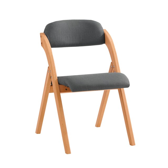 SoBuy Folding Chair Wooden Padded Kitchen & Office Chair with Ergonomic Backrest, Dark Gray, 18.7 x 23.2 x 30.3 in, 6.6 kg - FST92-SG