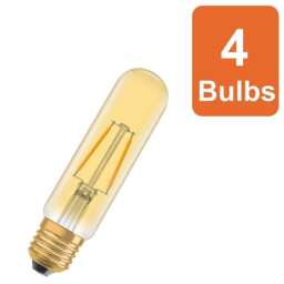 Osram Vintage 1906 LED Tubular Filament Lamp 20W 820 Gold E27 Warm White 4 Pack