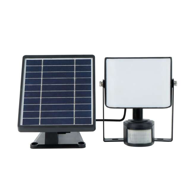 Gardenwize Solar Powered Motion Sensor Flood Light Garage Wall Light Black