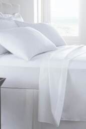 "Egyptian Cotton Deep Fitted Sheet - 400 Thread Count - 16"" Deep - White - Single"